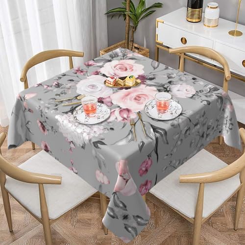 WKSGDSG Wasserdichte quadratische Tischdecke, 152 x 152 cm, auslaufsicher und knitterfrei, dekorative Tischdecke für Esstisch, Küche, Party, Pflanzenblumen, Tischdecken für Esszimmer WKSGDSG Wasserdichte quadratische Tischdecke, 152 x 152 cm, auslaufsicher und knitterfrei, dekorative Tischdecke für Esstisch, Küche, Party, Pflanzenblumen, Tischdecken für Esszimmer von WKSGDSG