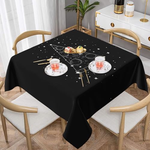 WKSGDSG Wasserdichte quadratische Tischdecke, 152 x 152 cm, auslaufsicher und knitterfrei, dekorative Tischdecke für Esstisch, Küche, Party, Pizza-Konstellationstischdecken für Esszimmer von WKSGDSG
