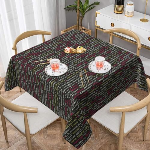 WKSGDSG Wasserdichte quadratische Tischdecke, 152 x 152 cm, auslaufsicher und knitterfrei, dekorative Tischdecke für Esstisch, Küche, Party, Programmiercode, Tischdecken für Esszimmer WKSGDSG Wasserdichte quadratische Tischdecke, 152 x 152 cm, auslaufsicher und knitterfrei, dekorative Tischdecke für Esstisch, Küche, Party, Programmiercode, Tischdecken für Esszimmer von WKSGDSG