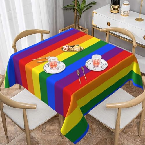 WKSGDSG Wasserdichte quadratische Tischdecke, 152 x 152 cm, auslaufsicher und knitterfrei, dekorative Tischdecke für Esstisch, Küche, Party, Regenbogen-Tischdecken für Esszimmer WKSGDSG Wasserdichte quadratische Tischdecke, 152 x 152 cm, auslaufsicher und knitterfrei, dekorative Tischdecke für Esstisch, Küche, Party, Regenbogen-Tischdecken für Esszimmer von WKSGDSG