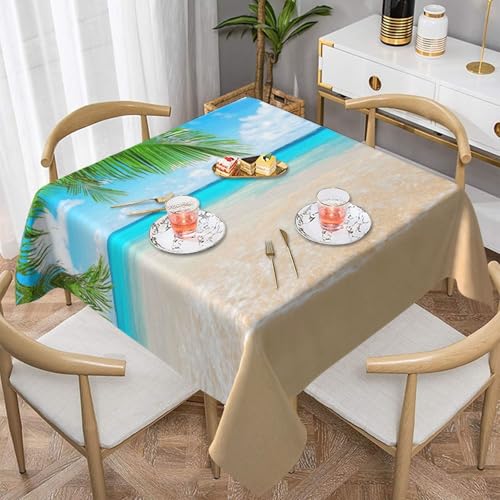 WKSGDSG Wasserdichte quadratische Tischdecke, 152 x 152 cm, auslaufsicher und knitterfrei, dekorative Tischdecke für Esstisch, Küche, Party, Strand, Pflanzentischdecken für Esszimmer von WKSGDSG