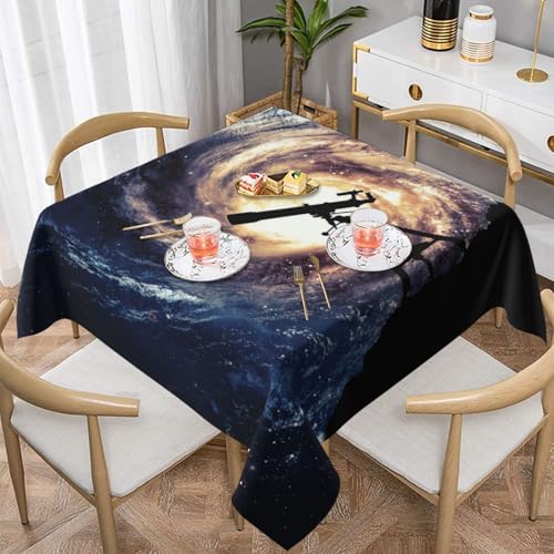 WKSGDSG Wasserdichte quadratische Tischdecke, 152 x 152 cm, auslaufsicher und knitterfrei, dekorative Tischdecke für Esstisch, Küche, Party, Weltraum, Galaxie, Teleskop-Tischdecken für Esszimmer WKSGDSG Wasserdichte quadratische Tischdecke, 152 x 152 cm, auslaufsicher und knitterfrei, dekorative Tischdecke für Esstisch, Küche, Party, Weltraum, Galaxie, Teleskop-Tischdecken für Esszimmer von WKSGDSG