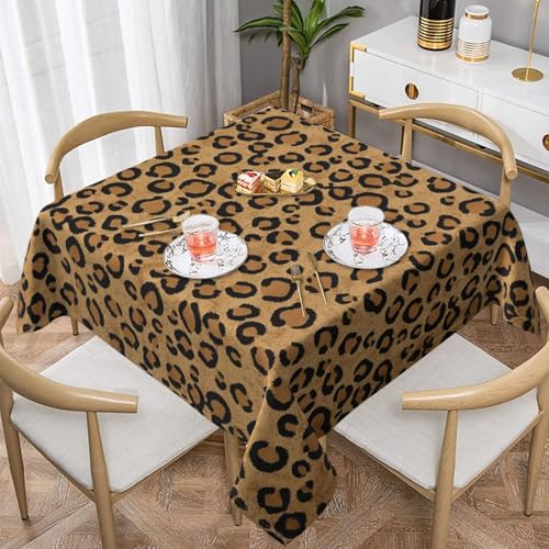 WKSGDSG Wasserdichte quadratische Tischdecke, 152 x 152 cm, auslaufsicher und knitterfrei, dekorative Tischdecke für Esstisch, Küche, Party, Wildleopard, Tier-Tischdecken für Esszimmer WKSGDSG Wasserdichte quadratische Tischdecke, 152 x 152 cm, auslaufsicher und knitterfrei, dekorative Tischdecke für Esstisch, Küche, Party, Wildleopard, Tier-Tischdecken für Esszimmer von WKSGDSG
