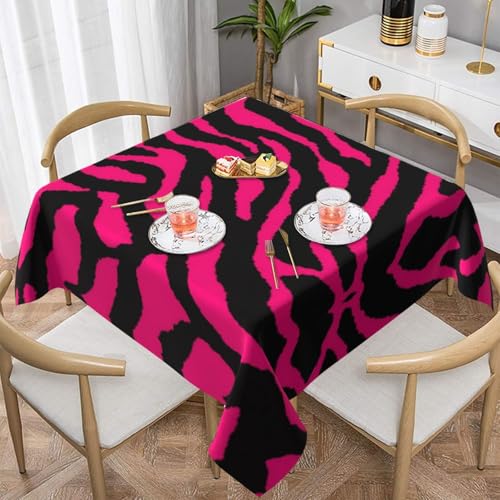 WKSGDSG Wasserdichte quadratische Tischdecke, 152 x 152 cm, auslaufsicher und knitterfrei, dekorative Tischdecke für Esstisch, Küche, Party, Zebra-Tiger-Leoparden-Tischdecken für Esszimmer von WKSGDSG