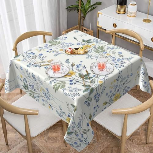 WKSGDSG Wasserdichte quadratische Tischdecke, 152 x 152 cm, auslaufsicher und knitterfrei, dekorative Tischdecke für Esstisch, Küche, Party, blaue Blumen, Rosen, Tischdecken für Esszimmer WKSGDSG Wasserdichte quadratische Tischdecke, 152 x 152 cm, auslaufsicher und knitterfrei, dekorative Tischdecke für Esstisch, Küche, Party, blaue Blumen, Rosen, Tischdecken für Esszimmer von WKSGDSG