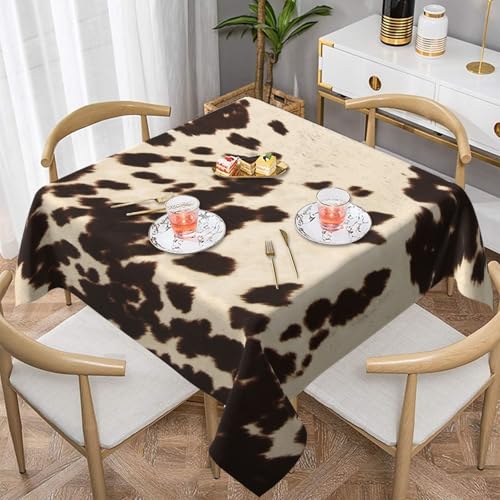 WKSGDSG Wasserdichte quadratische Tischdecke, 152 x 152 cm, auslaufsicher und knitterfrei, dekorative Tischdecke für Esstisch, Küche, Party, braune Rindsleder-Tischdecken für Esszimmer WKSGDSG Wasserdichte quadratische Tischdecke, 152 x 152 cm, auslaufsicher und knitterfrei, dekorative Tischdecke für Esstisch, Küche, Party, braune Rindsleder-Tischdecken für Esszimmer von WKSGDSG