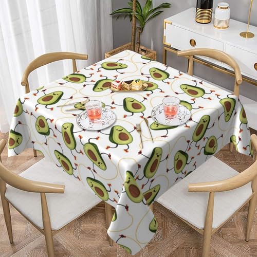 WKSGDSG Wasserdichte quadratische Tischdecke, 152 x 152 cm, auslaufsicher und knitterfrei, dekorative Tischdecke für Esstisch, Küche, Party, lustige Cartoon-Avocado-Tischdecken für Esszimmer WKSGDSG Wasserdichte quadratische Tischdecke, 152 x 152 cm, auslaufsicher und knitterfrei, dekorative Tischdecke für Esstisch, Küche, Party, lustige Cartoon-Avocado-Tischdecken für Esszimmer von WKSGDSG