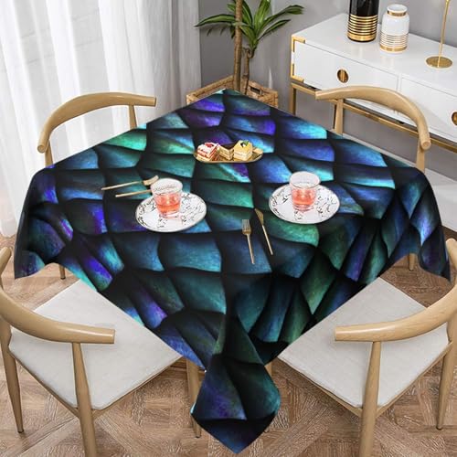 WKSGDSG Wasserdichte quadratische Tischdecke, 152 x 152 cm, auslaufsicher und knitterfrei, dekorative Tischdecke für Esstisch, Küche, Party, magische Tischdecken für Esszimmer von WKSGDSG