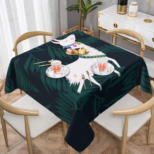WKSGDSG Wasserdichte quadratische Tischdecke, auslaufsicher und knitterfrei, dekorative Tischdecke für Esstisch, Küche, Party, Alpaka-Lama-Tischdecken für Esszimmer, 152 x 152 cm WKSGDSG Wasserdichte quadratische Tischdecke, auslaufsicher und knitterfrei, dekorative Tischdecke für Esstisch, Küche, Party, Alpaka-Lama-Tischdecken für Esszimmer, 152 x 152 cm von WKSGDSG