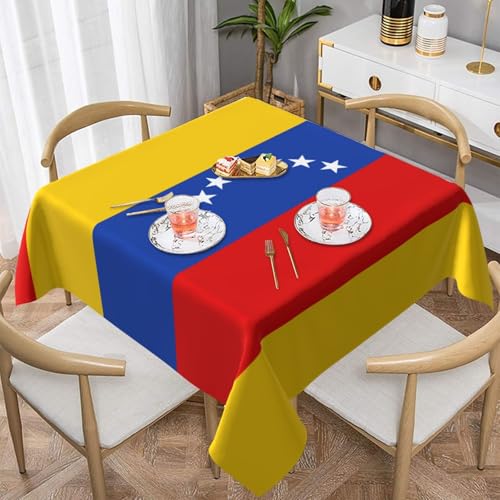 WKSGDSG Wasserdichte quadratische Tischdecke, auslaufsicher und knitterfrei, dekorative Tischdecke für Esstisch, Küche, Party, Flagge von Venezuela, Tischdecken für Esszimmer WKSGDSG Wasserdichte quadratische Tischdecke, auslaufsicher und knitterfrei, dekorative Tischdecke für Esstisch, Küche, Party, Flagge von Venezuela, Tischdecken für Esszimmer von WKSGDSG