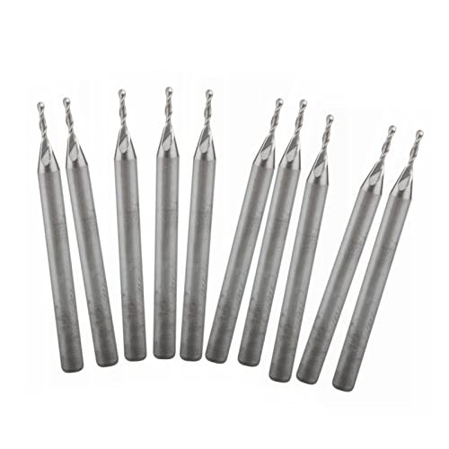 WKWPYCYUH 10 Stück 3.17. 5x1.0x4. Hartmetallmühle 2 Flöten Spiralschneider Holz CNC Router Bits Schneidwerkzeuge for CNC Maschinenstich Fräser von WKWPYCYUH