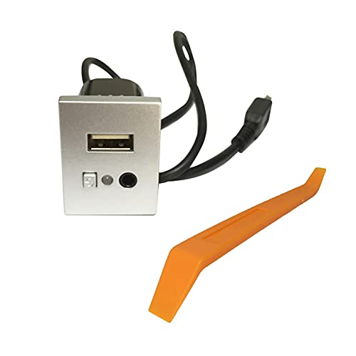 WKWPYCYUH Auto for USB. Slot-Kabeladapter Mini USB Audio CD Spielerschnittstelle Switch Zubehör for Ford Fit Fit Focus for Fokus 2 MK2 2009 C- Max Kuga Mk1. Schalter und Relais(Silver) von WKWPYCYUH