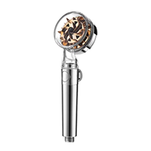 WKWPYCYUH Rainfall Turbo Lüfter Duschkopf 360 Rotierende Hochdruck Wassereinsparung Handheld Dusche Turbolader Spray Düse Bad Zubehör Duschkopf(Silver) von WKWPYCYUH