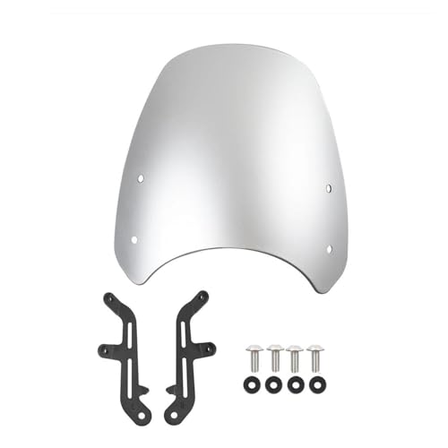 Für Triumph Für Bonneville T100 T120 2016-2020 Luft Windabweiser Motorrad Bildschirm Schild Windschutzscheibe Windabweiser(SILBER) von WKXTECZT