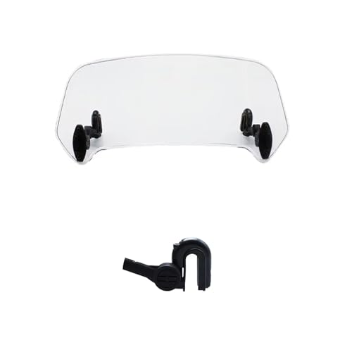 Motorrad Windschild Verstellbar Für MT07 MT09 MT10 R1 R3 FZ6 XMAX XJ6 XJR1300 FZ 6 Windabweiser(Large Transparent) von WKXTECZT