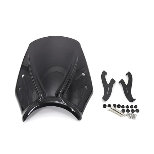 Motorrad Windschutzscheibe Windschott Scheibe Verkleidung Abdeckung Für Trident 660 2021-2022 Windabweiser(Schwarz) von WKXTECZT