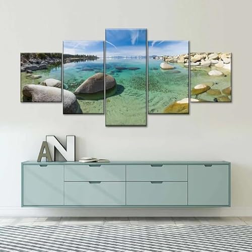 WKXTECZT 5 Teilige Kunstdruck Leinwandbilder 5 Teiliges Wandbild Lake Tahoe Shoreline Kunstdruck Auf Leinwand Leinwandbilder Wohnzimmer Schlafzimmer Wandbilder Wohnzimmer Modern WKXTECZT 5 Teilige Kunstdruck Leinwandbilder 5 Teiliges Wandbild Lake Tahoe Shoreline Kunstdruck Auf Leinwand Leinwandbilder Wohnzimmer Schlafzimmer Wandbilder Wohnzimmer Modern von WKXTECZT