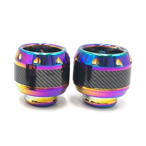 WKXTECZT Für Motorrad Scooter Burning Titanium Motorrad Rahmengleiter Aluminium Vordergabel Cup Falling Crush Protector Carbonfaser Motorrad Slider(B) von WKXTECZT