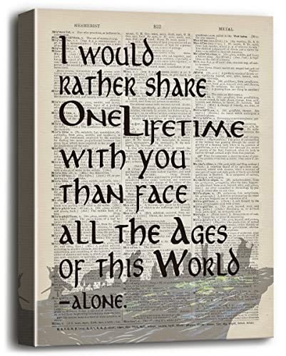 Leinwand-Wandkunst, "I Would Rather Share One Lifetime Arwen LOTR", inspirierendes Zitat, Leinwanddruck, Poster, Wanddekoration, Leinwand, Geschenk für Herr der Ringe, Größe 30.5x38.5 cm von WKYAER