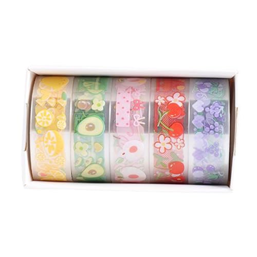 5 Rolls Blumenmuster Dekoratives Klebeband Klares Masking Handkonto Kleber Journalzubehör 5 Rolls Blumenmuster Dekoratives Klebeband Klares Masking Handkonto Kleber Journalzubehör von WKabnkn