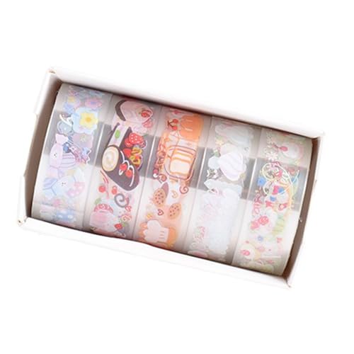 5 Rolls Blumenmuster Dekoratives Klebeband Klares Masking Handkonto Kleber Journalzubehör 5 Rolls Blumenmuster Dekoratives Klebeband Klares Masking Handkonto Kleber Journalzubehör von WKabnkn
