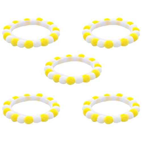 WKabnkn 5pcs Festival Haustierkragen Mit Pompoms Bunte Atmungsaktiv von WKabnkn