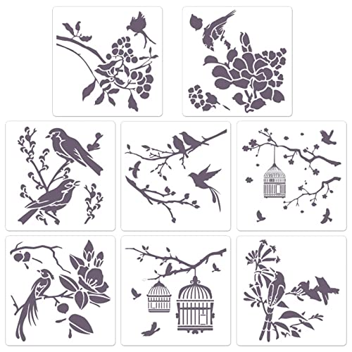 Exquisite Blumenvögel Schablonen Dekorative Vorlage Flexibel Für Holzscheiben Geschenkkarten Tür Fliesen Art Projects 8 Kit Wiederverwendbar Exquisite Blumenvögel Schablonen Dekorative Vorlage Flexibel Für Holzscheiben Geschenkkarten Tür Fliesen Art Projects 8 Kit Wiederverwendbar von WKabnkn