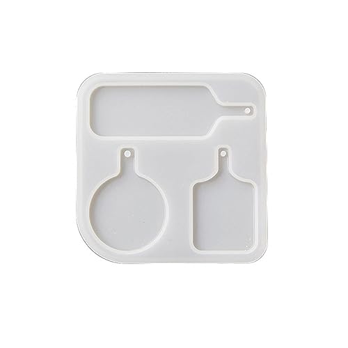 Harzschmuck Schimmelspiel Spiel Tablett Silikonohrringformen Für Epoxidguss Teller Schlüsselbundformen Mit Loch Für Frauen Mädchen Runden Schlüsselbund Charm Silikonform Food Getränke Juwely von WKabnkn