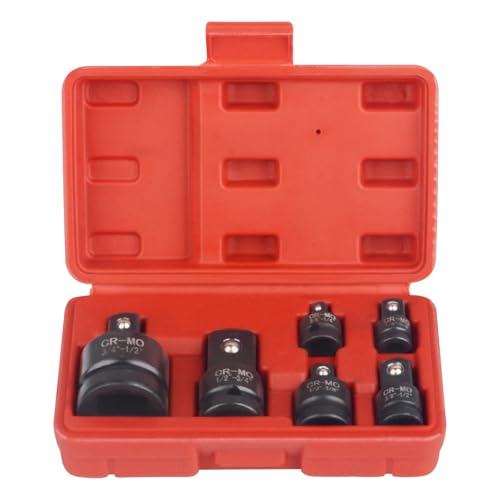 Heavy Duty 6 Piece Auswirkungen Auf Steckdosenadapter Kits Mit Koffer Für Die Verschmelzung Von Fahrerschlüsselgröße Umrechnungsbuchse Reduzierwerkzeugschlüssel Aufpralladapter von WKabnkn
