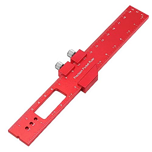 Holzbearbeitung Lineal Präzision Taschenregel Metall Folie Stopp Markieren Metrische Zoll Messung Holz Arbeiten Schreibprezision Taschenlineer Metallrutsche Messung von WKabnkn