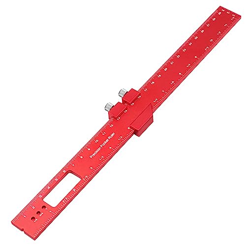 Holzbearbeitung Lineal Präzision Taschenregel Metall Folie Stopp Markieren Metrische Zoll Messung Holz Arbeiten Schreibprezision Taschenlineer Metallrutsche Messung von WKabnkn
