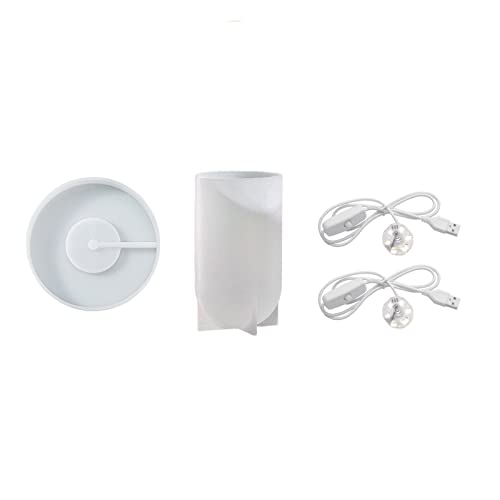 Nachtlichtharz Silikonform Basishalterung Mit 2 USB Steckleuchten Mit Schalter Für Tisch Art Party Cube Zylindrisch Geeignet von WKabnkn