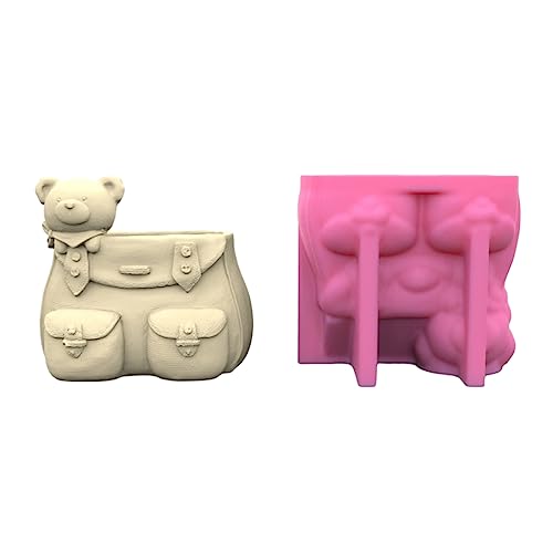 Rucksackbären Sukkulente Topfform Harz Home Office Desktop Dekoration Stifthalter Epoxid Dekore Garten Pflanzer Silikonform Blumenformen von WKabnkn