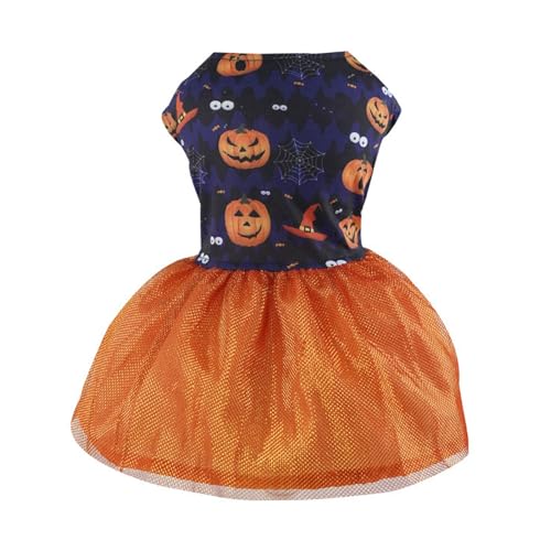 WKabnkn Schädelhundpulloverkleid Für Kleine Hunde Zum Großen Außenpullover Tüllkleid Halloween Hundekleider Kleines Mädchen von WKabnkn