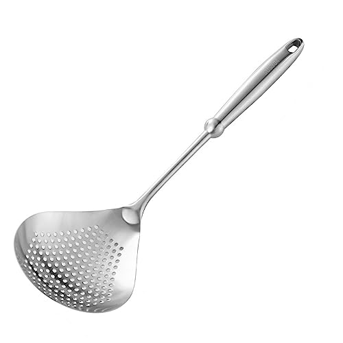Skimmersieb Ölfilter Scoop Colander Löffel Für Küchengeräte Langlebiger Dämpfern Und Schaufel Frittierfutterwerkzeug Edelstahl Skimmerlöffel von WKabnkn