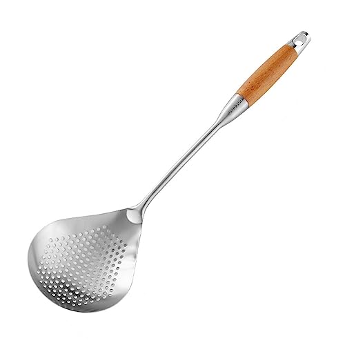 Skimmersieb Ölfilter Scoop Colander Löffel Für Küchengeräte Langlebiger Dämpfern Und Schaufel Frittierfutterwerkzeug Edelstahl Skimmerlöffel von WKabnkn