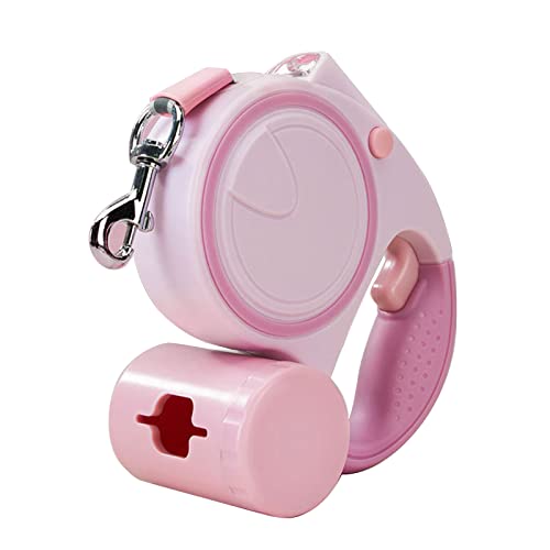 WKabnkn Verschlussbare Hunde Gehen Leine Mit LED Light Poop Beutelhalter Starkes Tape EIN Schlösser & Release Für Kleine Hunde Einziehbare Leine Mit Poop Beutelhalter Spender Und LED Light von WKabnkn