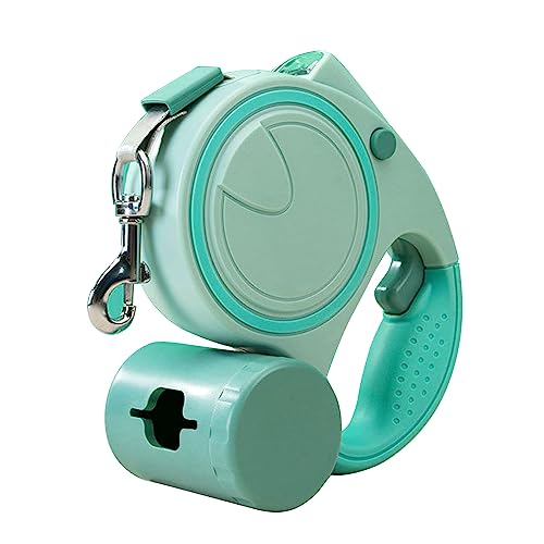 WKabnkn Verschlussbare Hunde Gehen Leine Mit LED Light Poop Beutelhalter Starkes Tape EIN Schlösser & Release Für Kleine Hunde Einziehbare Leine Mit Poop Beutelhalter Spender Und LED Light von WKabnkn