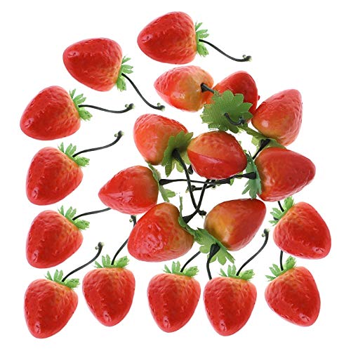 WKabnkn 20pcs Lebensee Simulation Künstlicher Erdbeer Gefälschter Obst Home Party Künstliche Obstdekorationen von WKabnkn