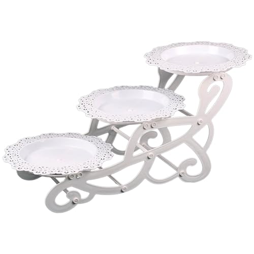 WKabnkn Europäischer Desserttisch Obstschale 3 Schicht Kuchenständer Rack Hochzeitsfeiern Süßigkeiten Display Plastik Servierhalter Für Bankett Futterplatte von WKabnkn