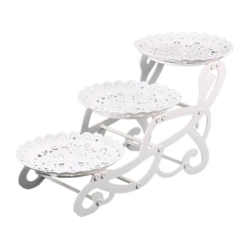 WKabnkn Europäischer Desserttisch Obstschale 3 Schicht Kuchenständer Rack Hochzeitsfeiern Süßigkeiten Display Plastik Servierhalter Für Bankett Futterplatte von WKabnkn