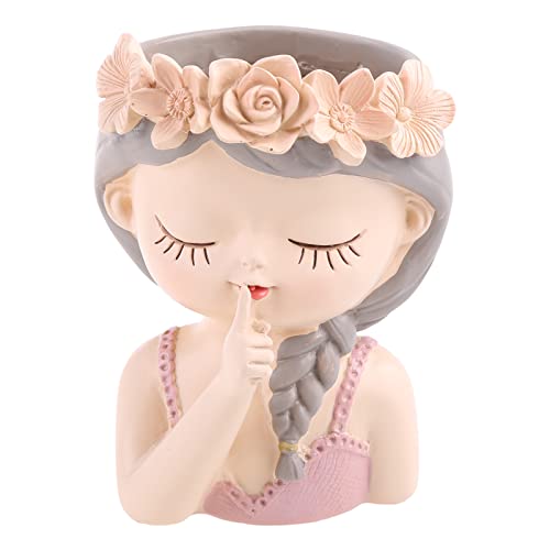 WKabnkn Girl Face Neuheit Pflanzer Hält Elegante Harzvase Für Sukkulenten Kaktusunique Kleines Mädchen Für Vase Pflanzen Pflanzen Töpfe Mit Drainage WKabnkn Girl Face Neuheit Pflanzer Hält Elegante Harzvase Für Sukkulenten Kaktusunique Kleines Mädchen Für Vase Pflanzen Pflanzen Töpfe Mit Drainage von WKabnkn