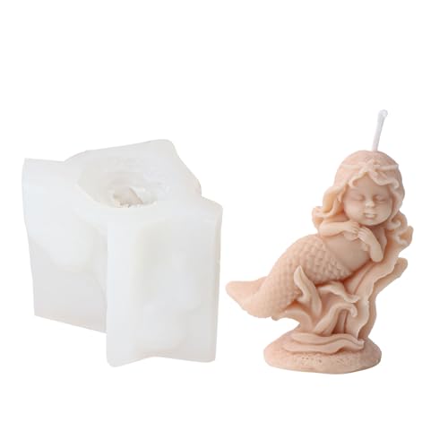WKabnkn Schöne Meerjungfrau Kerze Silikonform Seifenharz Gips Machen Werkzeug Kuchen Schokolade Home Decor Geburtstagstorte WKabnkn Schöne Meerjungfrau Kerze Silikonform Seifenharz Gips Machen Werkzeug Kuchen Schokolade Home Decor Geburtstagstorte von WKabnkn