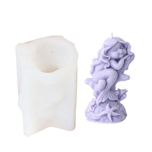 WKabnkn Schöne Meerjungfrau Kerze Silikonform Seifenharz Gips Machen Werkzeug Kuchen Schokolade Home Decor Geburtstagstorte WKabnkn Schöne Meerjungfrau Kerze Silikonform Seifenharz Gips Machen Werkzeug Kuchen Schokolade Home Decor Geburtstagstorte von WKabnkn