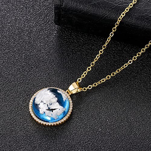WKqifeil Wish Creative Handmade Jewelry ETSY Blue Sky and White Cloud Eagle Pendant Drop Shape Resin Necklace WKqifeil Wish Creative Handmade Jewelry ETSY Blue Sky and White Cloud Eagle Pendant Drop Shape Resin Necklace von WKqifeil