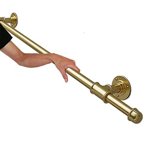 WL-ZZZ Treppen-Geländer Handlauf, Gold Matt-Metall-Schmiedeeisen-Treppenhaus-Geländer 30-600cm Supportstange Innen-rutschfeste Sicherheitshandschienen - komplettes Kit (Size : 100cm) von WL-ZZZ