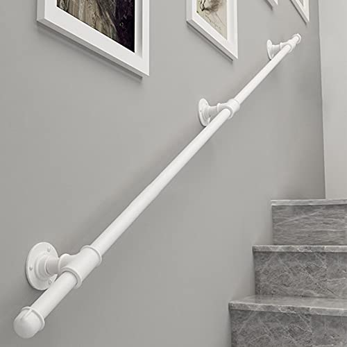 WL-ZZZ Treppengeländer Weiß 60cm 1m 150cm 2m 300cm Geländerhalterungen Schmiedeeisen Haltegriff Sicherheitshandlauf-Stützset - Treppengeländer Außen-Haltegriff (Size : 60cm) von WL-ZZZ