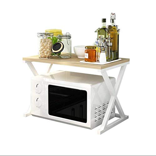 WLABCD Kitchen Bathroom Shelf,Microwave Oven Racks 2-Tier White and Light Walnut Color Kitchen Storage Rack Seasoning Shelf Floor-Mounted Rice Cooker Rack Bracket WLABCD Kitchen Bathroom Shelf,Microwave Oven Racks 2-Tier White and Light Walnut Color Kitchen Storage Rack Seasoning Shelf Floor-Mounted Rice Cooker Rack Bracket von WLABCD