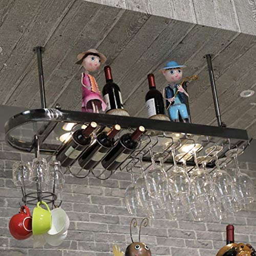 WLABCD Weinregal Home Rot Halter Restaurant Bar Becher Halter/Aufdrehen Des Weinglashalters/Hängende Becherhalter/Hängende High Cup Halter Weinglasgestell,80 * 29 Cm. von WLABCD