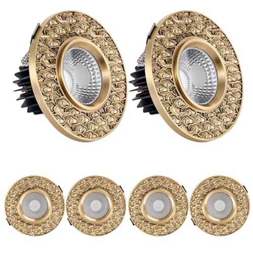 WLBHWL 6 Packungen Downlight Aus Gebürstetem Messing, 10 W, Ultradünne LED-Flächenleuchten, Einbaustrahler, Deckenleuchte, AC85–265 V, 3000 K–6000 K, Dimmbare Innenstrahler WLBHWL 6 Packungen Downlight Aus Gebürstetem Messing, 10 W, Ultradünne LED-Flächenleuchten, Einbaustrahler, Deckenleuchte, AC85–265 V, 3000 K–6000 K, Dimmbare Innenstrahler von WLBHWL